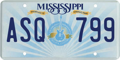 MS license plate ASQ799