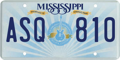 MS license plate ASQ810
