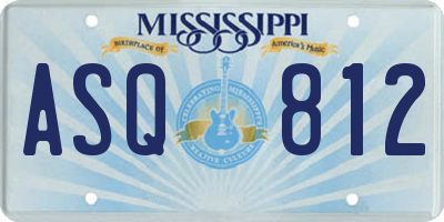 MS license plate ASQ812