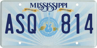 MS license plate ASQ814
