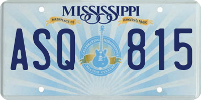 MS license plate ASQ815