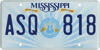 MS license plate ASQ818