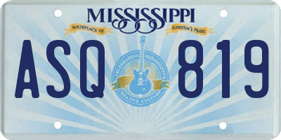 MS license plate ASQ819