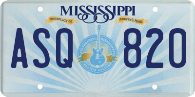 MS license plate ASQ820