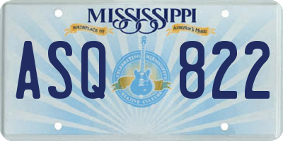 MS license plate ASQ822