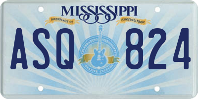 MS license plate ASQ824