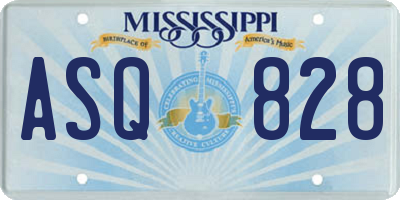 MS license plate ASQ828
