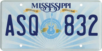 MS license plate ASQ832