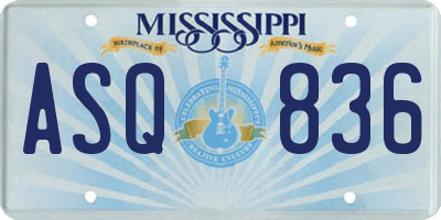 MS license plate ASQ836