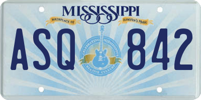 MS license plate ASQ842