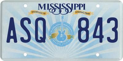 MS license plate ASQ843