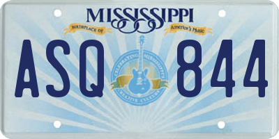 MS license plate ASQ844