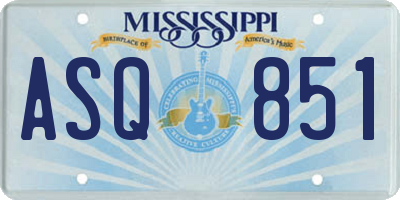 MS license plate ASQ851