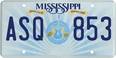 MS license plate ASQ853