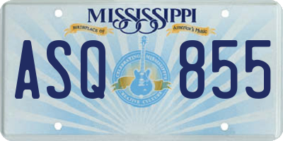 MS license plate ASQ855