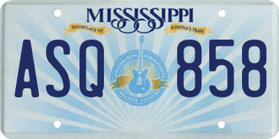 MS license plate ASQ858