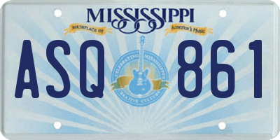 MS license plate ASQ861