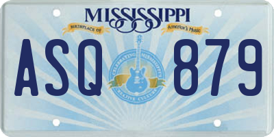 MS license plate ASQ879