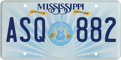 MS license plate ASQ882