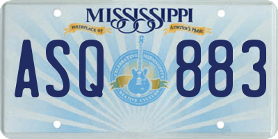 MS license plate ASQ883