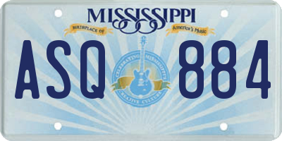 MS license plate ASQ884