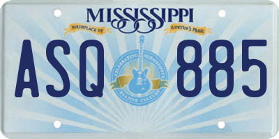 MS license plate ASQ885