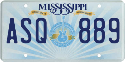 MS license plate ASQ889