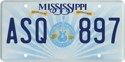 MS license plate ASQ897