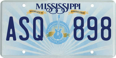 MS license plate ASQ898