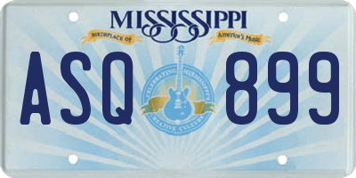 MS license plate ASQ899