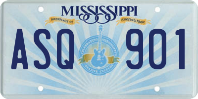 MS license plate ASQ901