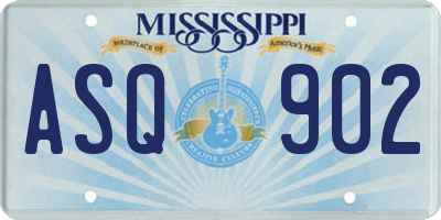 MS license plate ASQ902