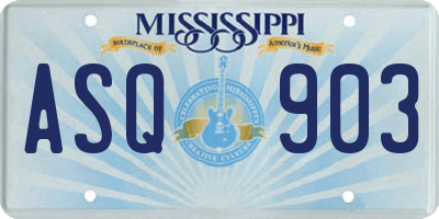 MS license plate ASQ903