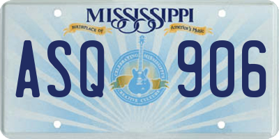 MS license plate ASQ906