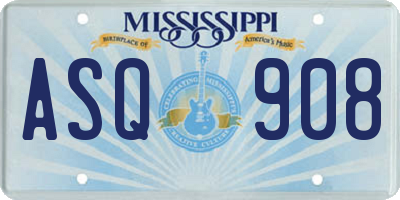 MS license plate ASQ908