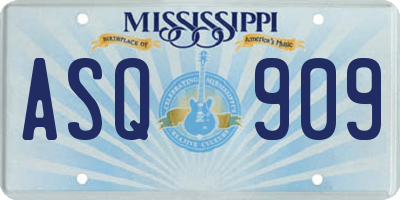 MS license plate ASQ909