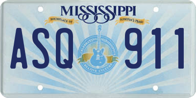 MS license plate ASQ911