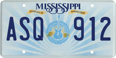 MS license plate ASQ912