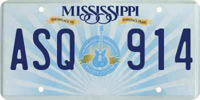 MS license plate ASQ914