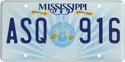 MS license plate ASQ916