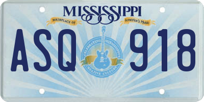 MS license plate ASQ918