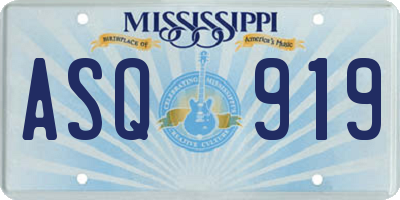 MS license plate ASQ919