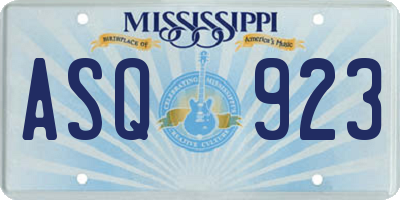 MS license plate ASQ923