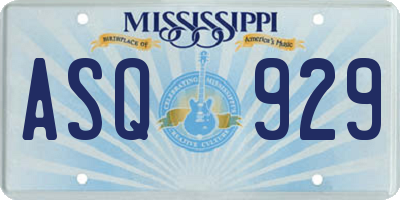 MS license plate ASQ929