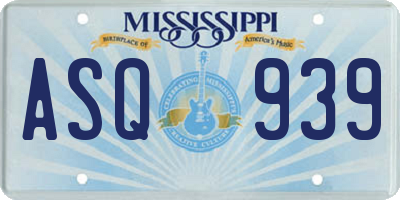 MS license plate ASQ939