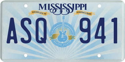 MS license plate ASQ941