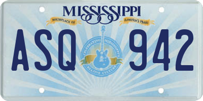 MS license plate ASQ942