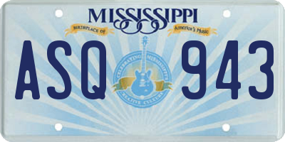 MS license plate ASQ943