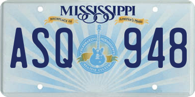 MS license plate ASQ948