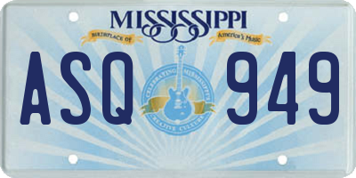 MS license plate ASQ949
